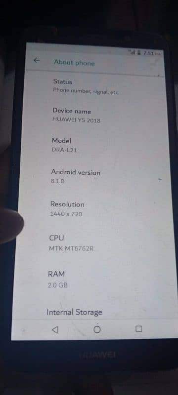 Huawei Y5 2018 used like new 2/16 3