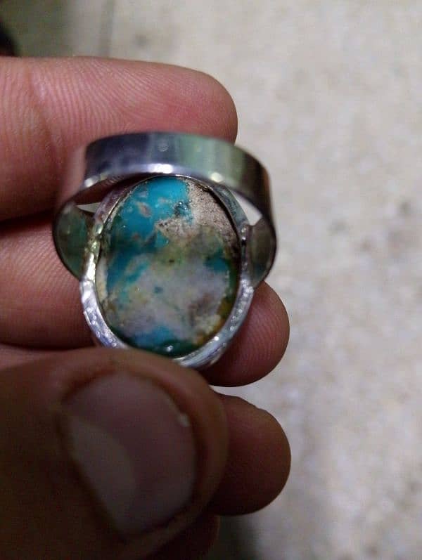 Feroza Stone With Silver Ring 1