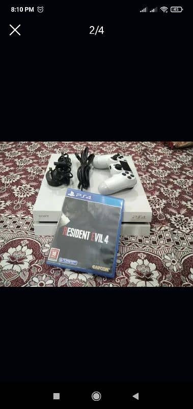 playstation 4 with cd resident evile 4 remake 1