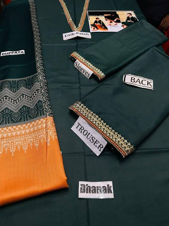 Brand Name DYOT (DHANAK)  SHIRT:  Dhanak   DUPATTA: Wool Shawl  TROUSE 6