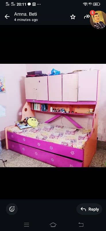 SLIDING BED SET WITH CUPBOARD FOR CHILDREN 0