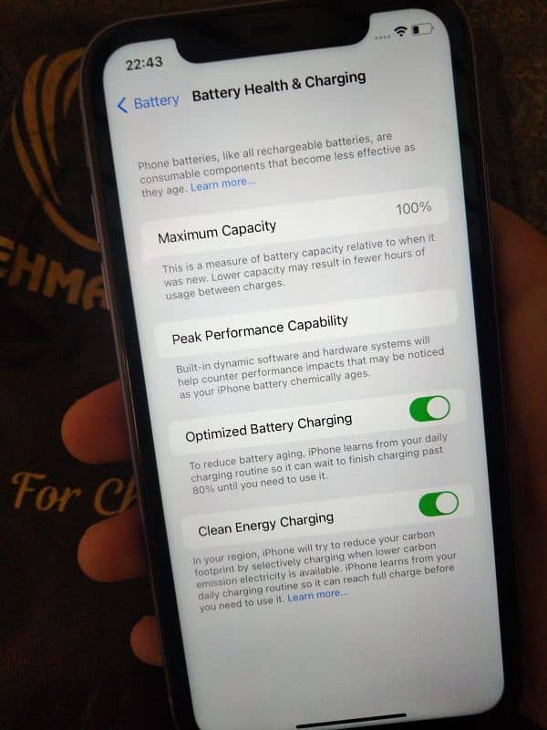 Iphone 11 with 100% battery Health 2