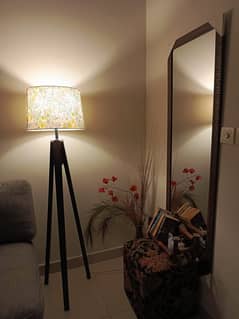 Brand New Standing Tripod Lamp for Sale with Beautiful Floral Shade