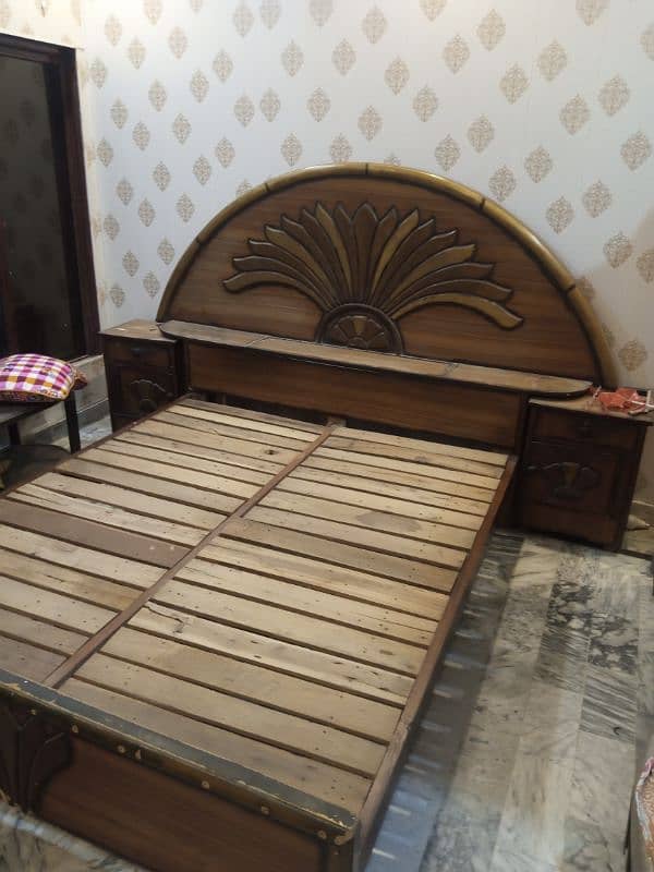 Bed for sale with side tables 03154310986 for contact 2