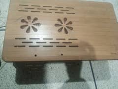 suncool laptop wooden table with fan