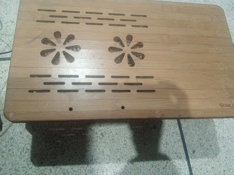 suncool laptop wooden table with fan 0