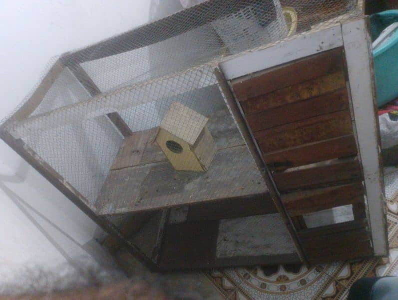 wooden cage for birds and hens. 2