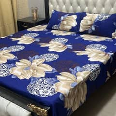 3 Pcs Cotton Sylonica Frill Double Bedsheet