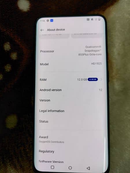 Oneplus 7t pro maclaren  12gb 256gb 4