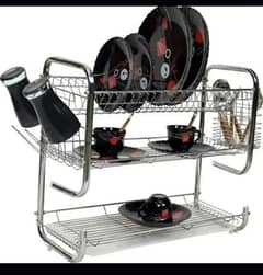 New G Shape 3-Tier Plate And Dish Rack/ Bartan Stand