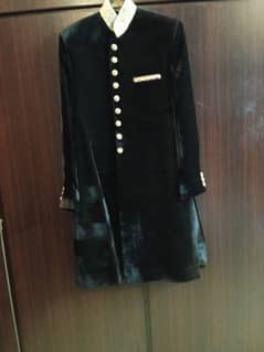 black velvet sherwani for sale in good condition.