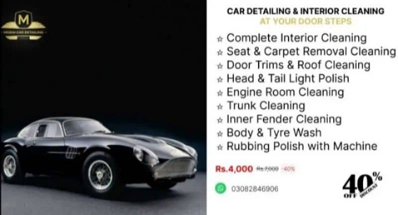 car cremic coating and interior cleaning service available 0