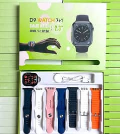 D9 7+1 Smart watch, 7 strap Smartwatch, 7in watch, Cash on delivery