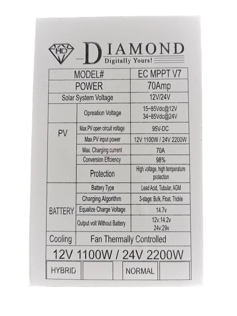 Mppt charge controller 70A DIAMOND 4