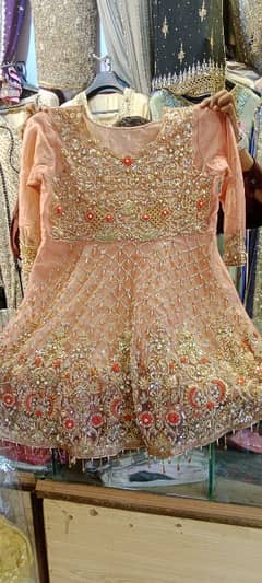 wedding dress shararah + short frok + pure dupatta + pauch