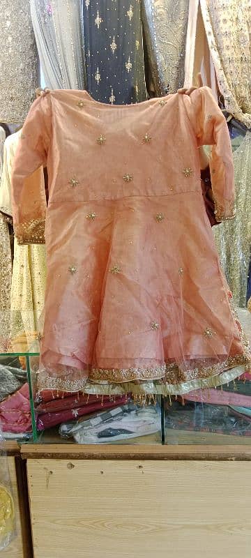 wedding dress shararah + short frok + pure dupatta + pauch 1