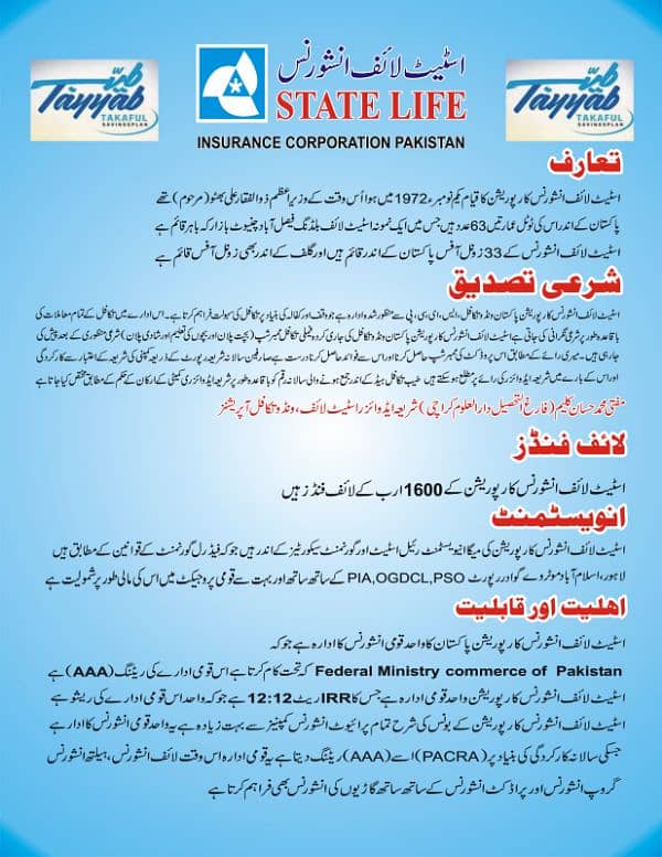 state Life life insurance company WhatsApp 03334705176 1