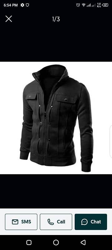 Delivery all Pakistan/pcs Men's stitched Fleece plain Black -jacket 2