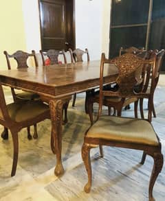 Pure Chiniot Wood Dining Table Set (08 chairs) - Excellent Quality