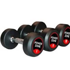 Rubber coated great qualituy dumbells at 320 per KG