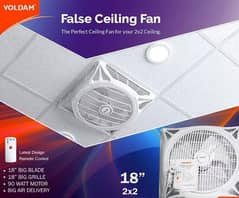 voldam false ceiling fan 2+2 18 2 year warranty 03212030028 what's app