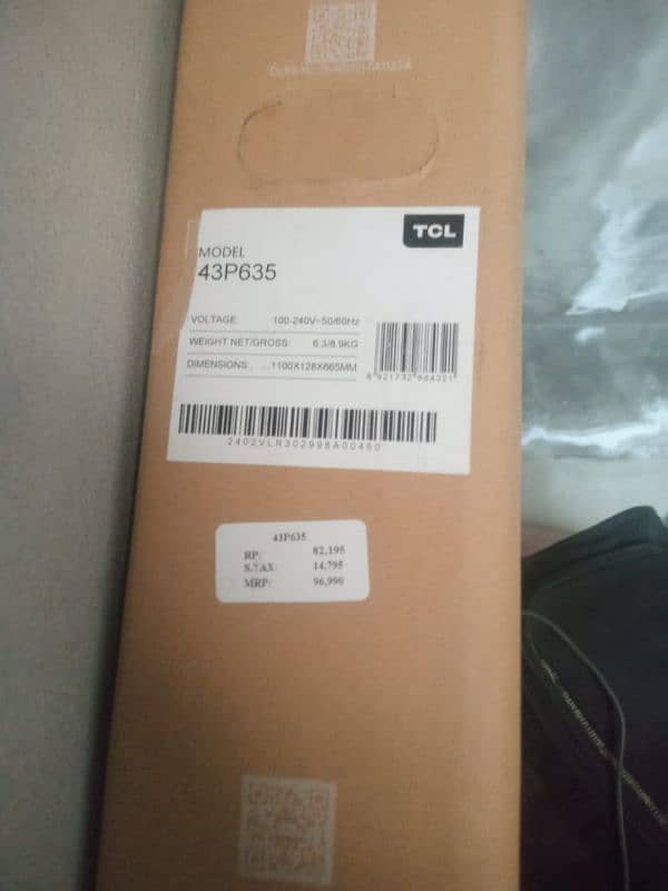 TCL Google tv 43 inc model p635 7