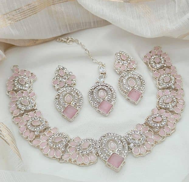 Gold-plated & Silver-plated  Zircon Set With Tika 8 Different Color's 7