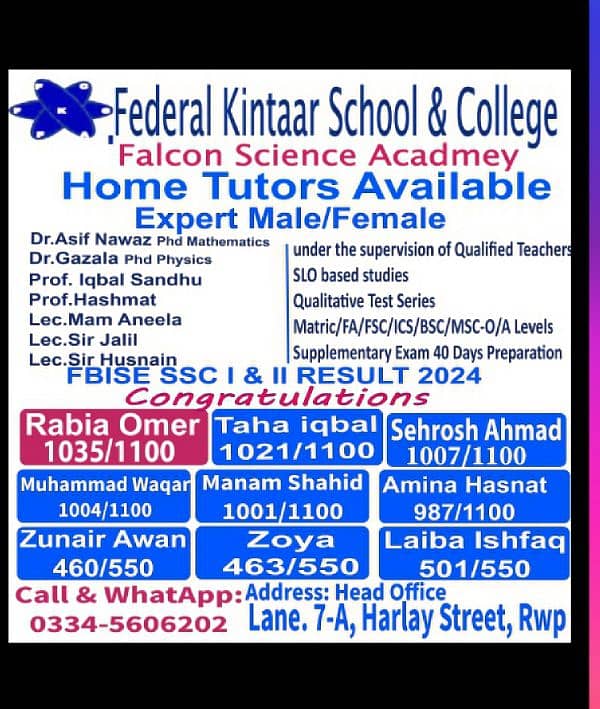 federal kintaar home tuition services by Dr. Asif 0