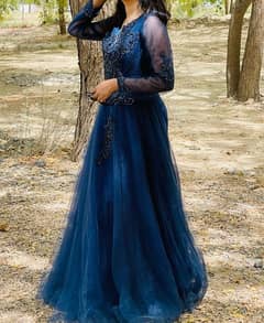 Designer maxi in deep blue colour