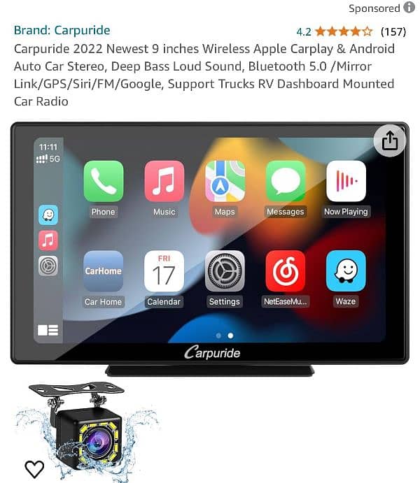 Carpuride 2022 Newest 9 inches Wireless Carplay & Android Auto Car 5