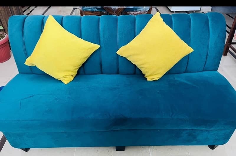 Beauty Teal Green 7 Seater sofa set with centre table 1