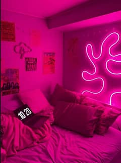 220V Pink Neon Light 5m Flexible LED Rope Light For In-Out-door Decor.