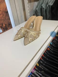 Golden heels imported shoes