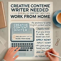 Creative Content Writer Needed (Work from Home)