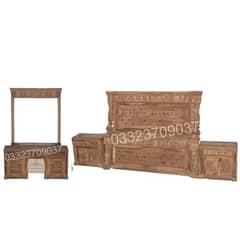 Solid Sheesham (Taali) wood Chinioti bed dressing set pure wood