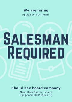 Salesman Required