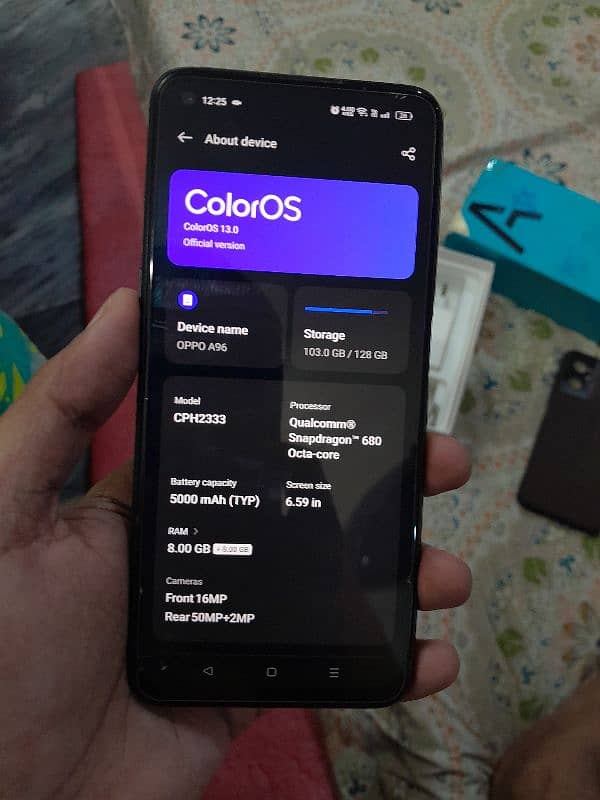 Oppo A96 8-128 Best Camera 5000mah complete box 6