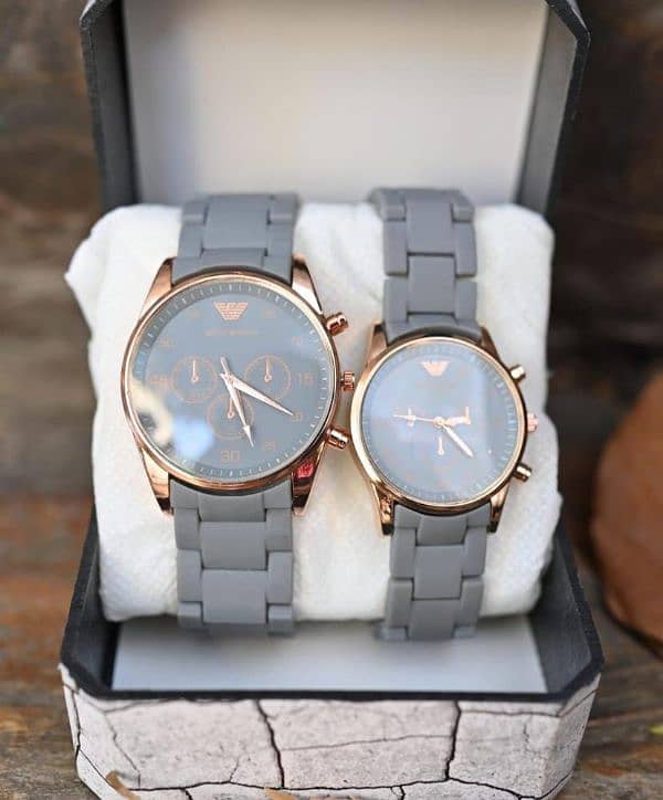 couple chronograph watches grey 1