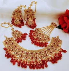 *Gold-plated Zircon Bridal Set With Jhumar deliver all over pakistan