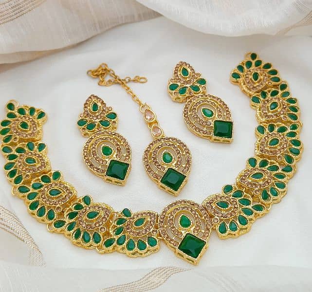 *Gold-plated Zircon Set With Tika Deliver All over pakistan 2