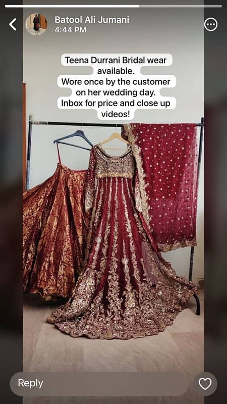 Teena Durrani Bridal Dress 0