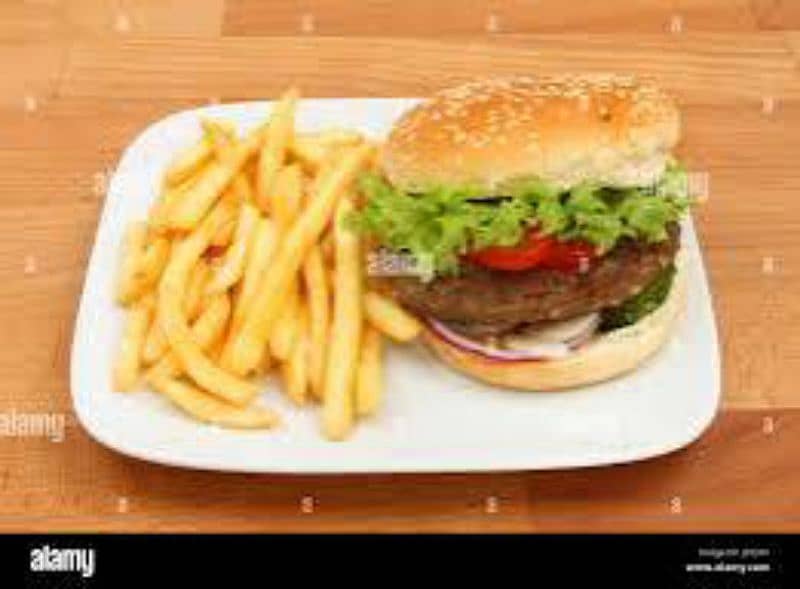 Home Made Fresh Burger and Fries 0