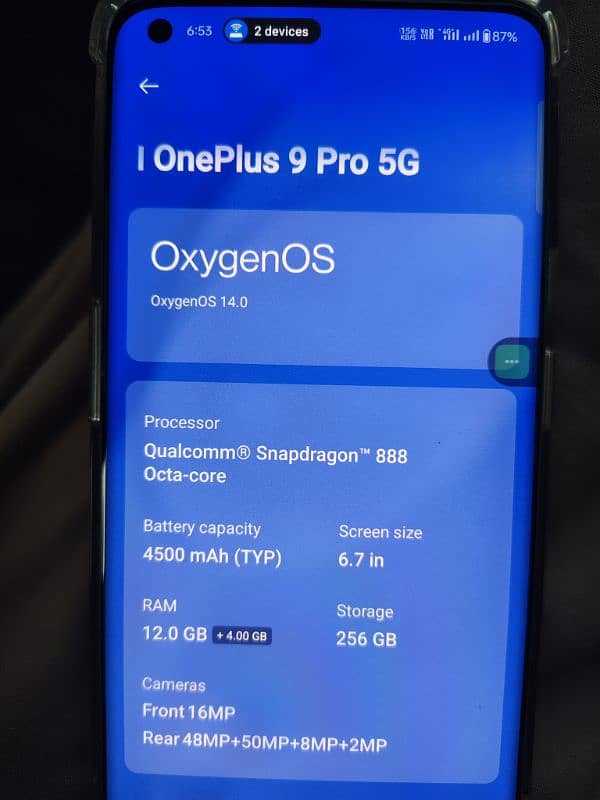 brand new only box open oneplus 9 pro 12256gb globel dual SIM approved 3