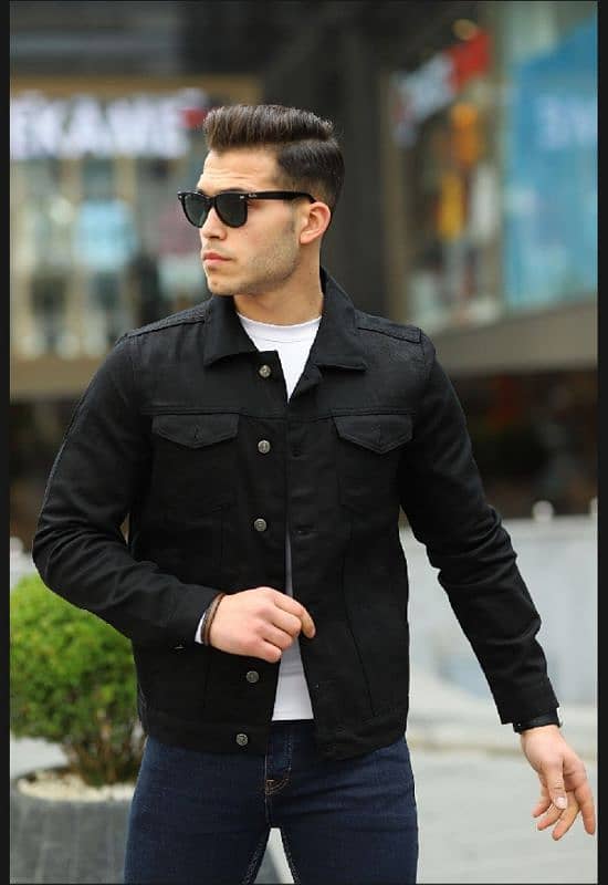 denim jacket for mens casual style export quality winter fabric. denim 1