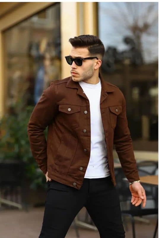 denim jacket for mens casual style export quality winter fabric. denim 14