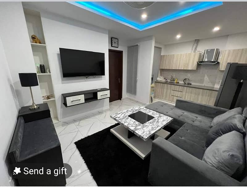 1 Bedroom VIP Full furnish flat per day available in Bahria town Lahore 8