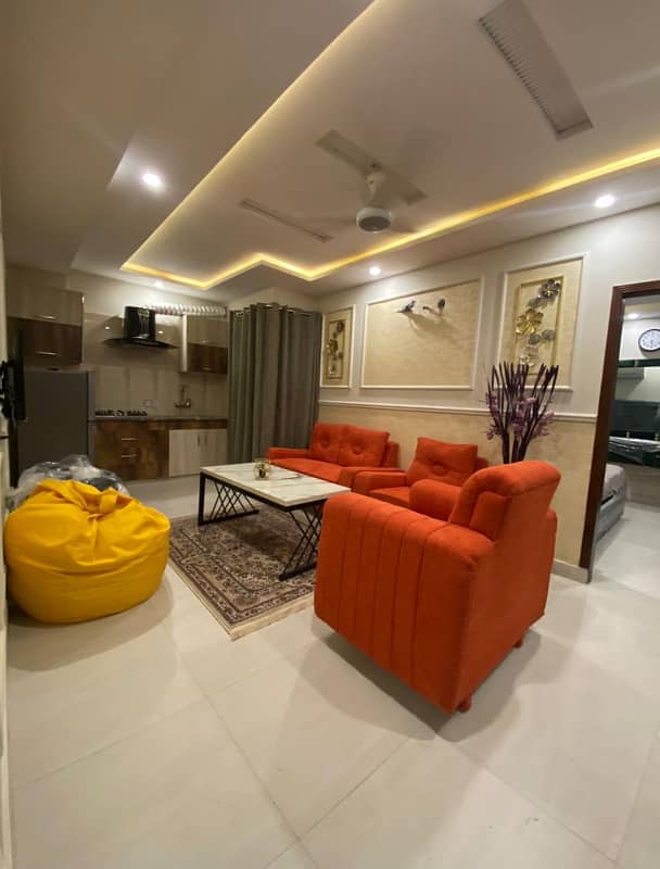 1 Bedroom VIP Full furnish flat per day available in Bahria town Lahore 2