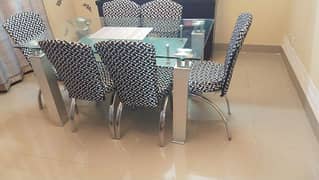 sale dinning table along with 6 chairs