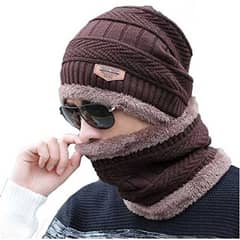 Unisex Men's Wool Cap With Neck Warm