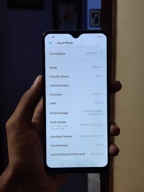 Oppo F11 8GB/256GB PTA APPROVED 1